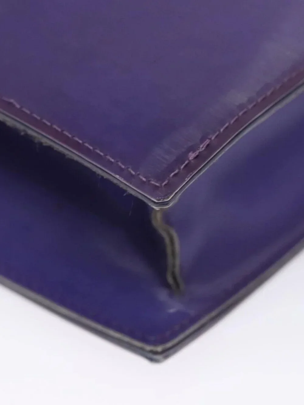CHANEL Hologram Chain Shoulder Bag Vinyl Purple CC Auth bs21582